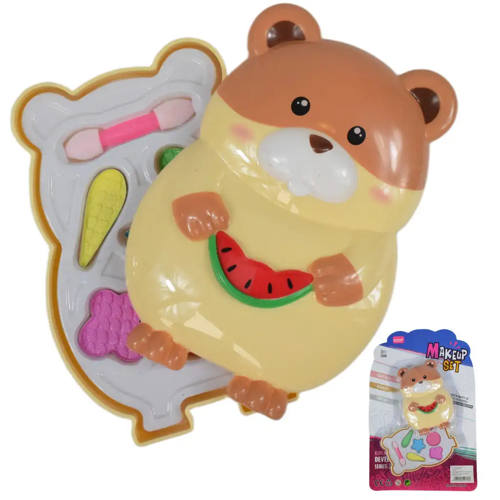 Make-Up-Set: Schminkpalette in Hamsterform mit Pinsel