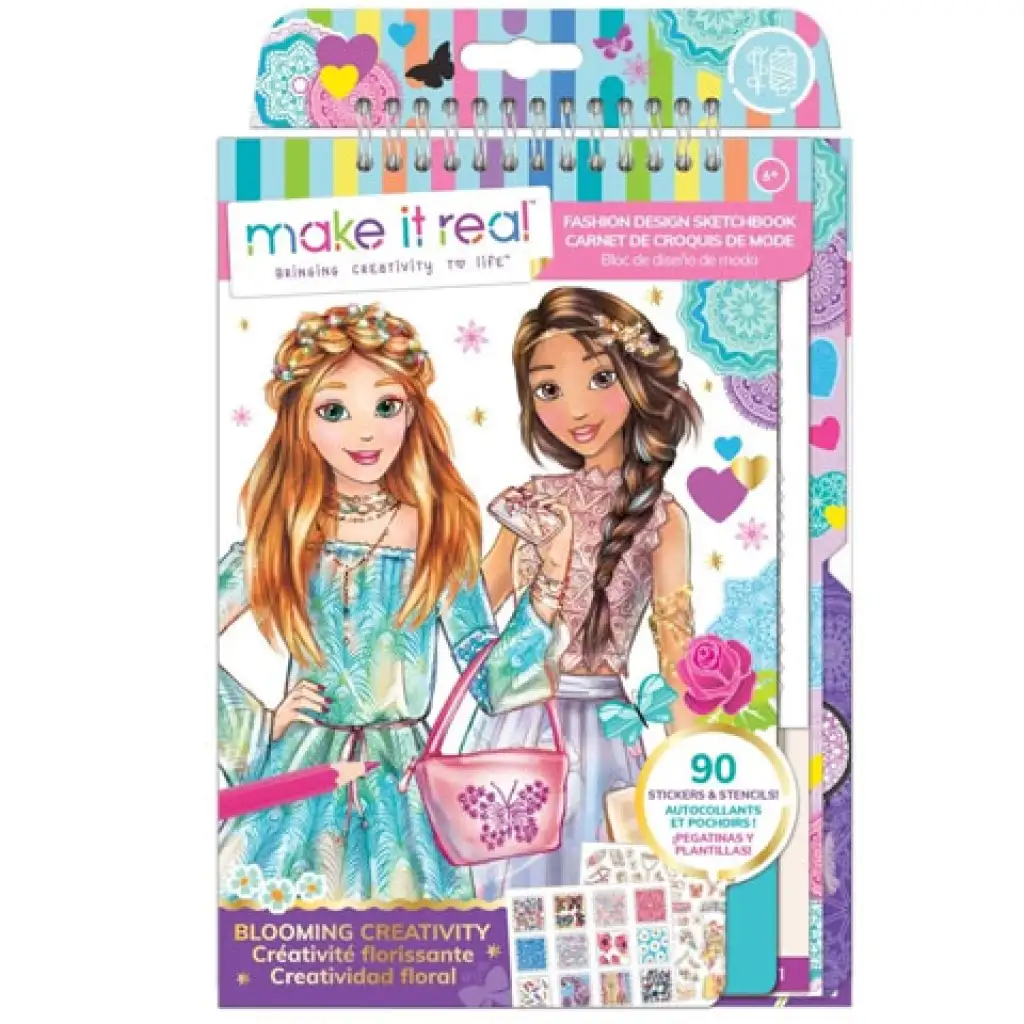 Make it Real: Mode-Design-Skizzenbuch mit Zubehör - Romantische Kleider