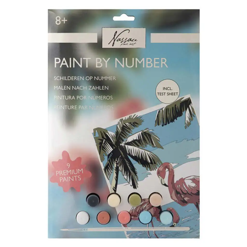 Malen nach Zahlen 33,5x23,8 cm Bild - Flamingo