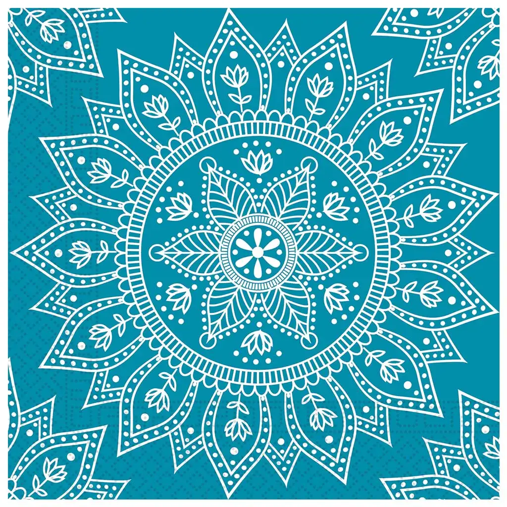 Mandala blau-weiß 2-lagige Papierserviette 20er-Pack
