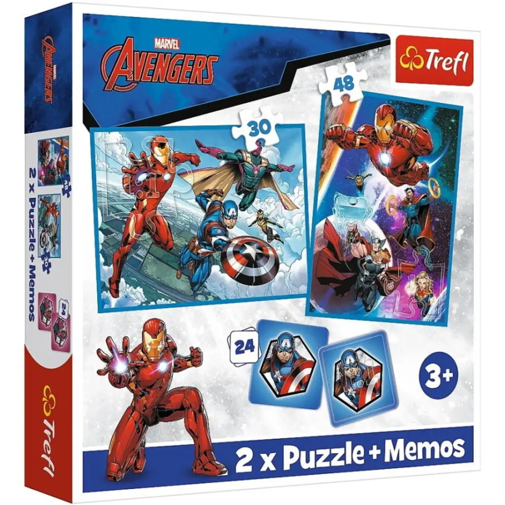 Marvel: Avengers Puzzle und Memory-Karten 2-in-1 Set - Trefl