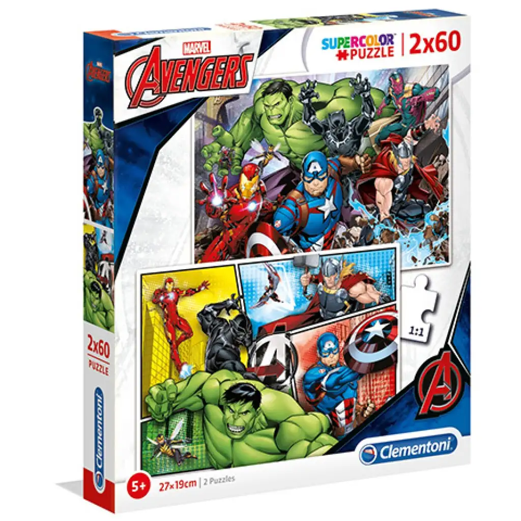 Marvel Avengers Supercolor 2-in-1 Puzzle 2x60 Teile - Clementoni