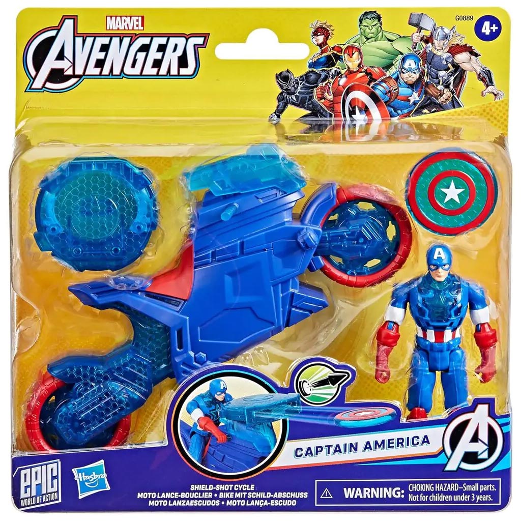 Marvel: Captain America mit Motorrad und Schildwerfer - Hasbro