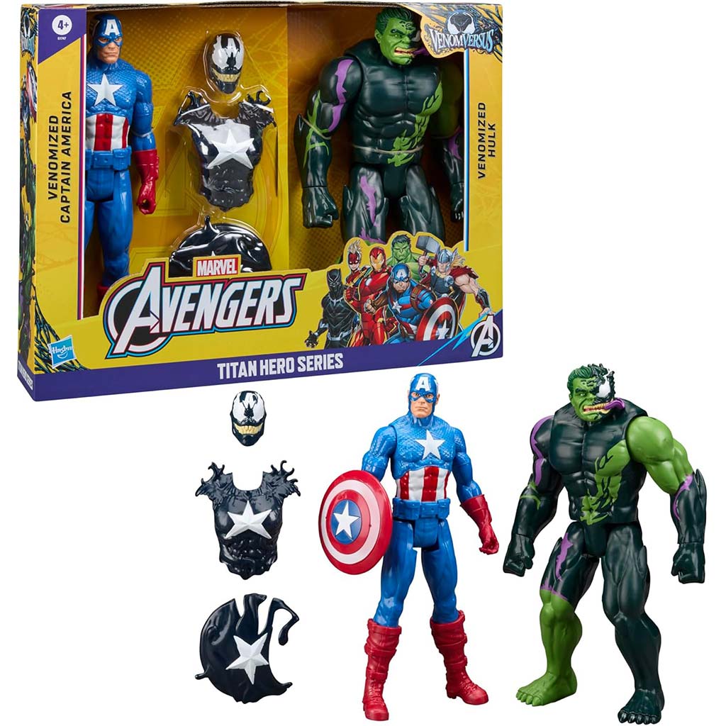 Marvel: Die Rächer — VenomVersus Titan Hero Series Venomized Captain America vs. Venomized Hulk - Hasbro kép 3