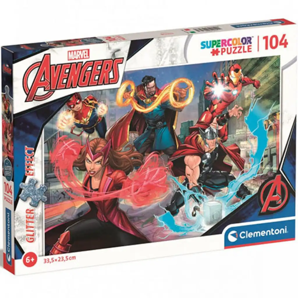 Marvel: Die Rächer Supercolor Glitzer-Puzzle 104 Teile - Clementoni