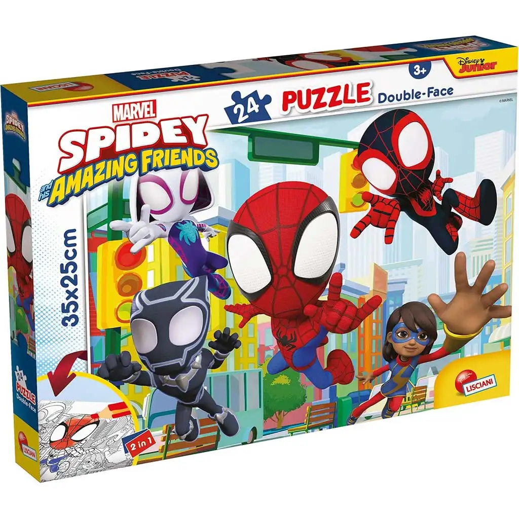 Marvel Spidey 2-in-1 24-teiliges Puzzle und Malbuch 35x25cm - Lisciani