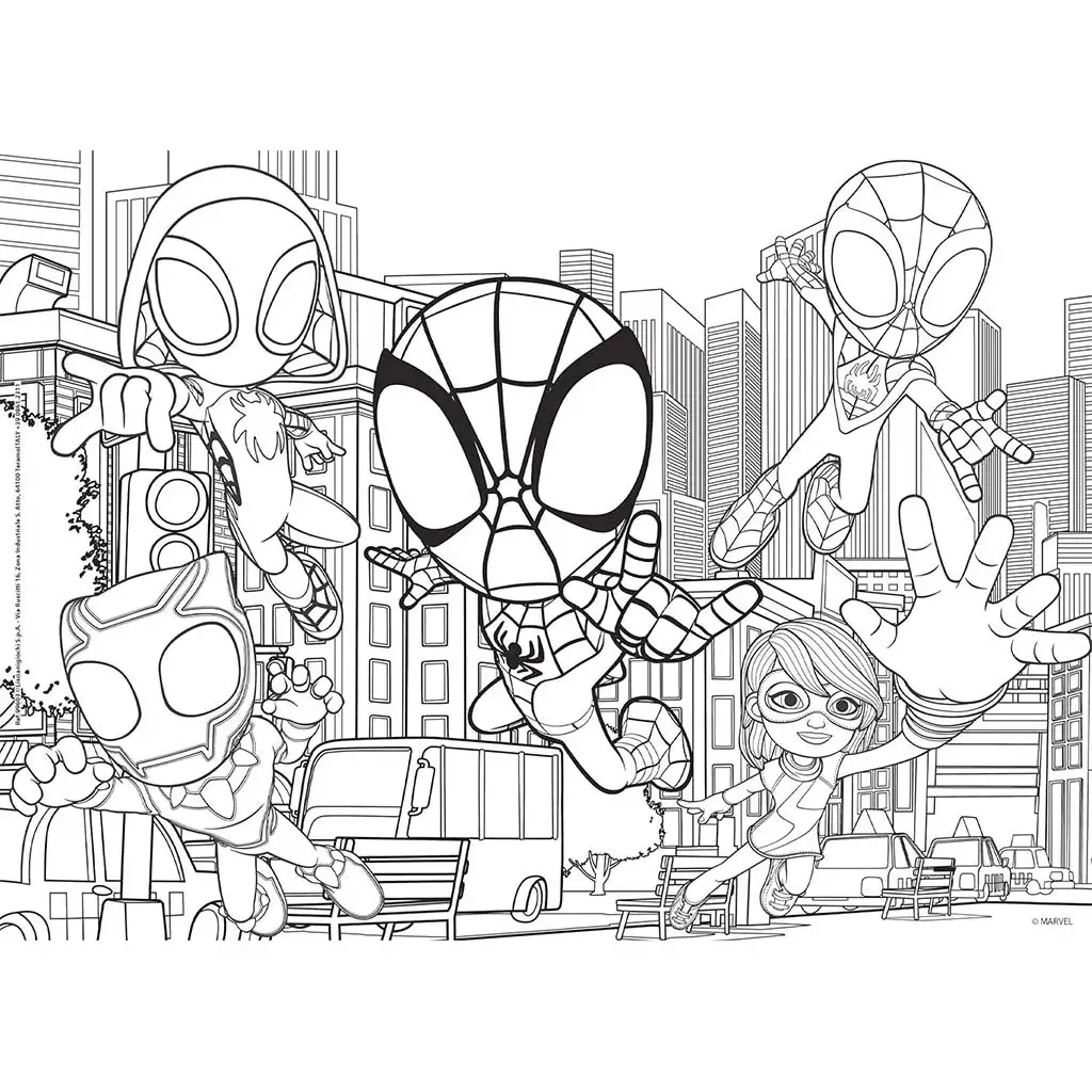 Marvel Spidey 2-in-1 24-teiliges Puzzle und Malbuch 35x25cm - Lisciani kép 2