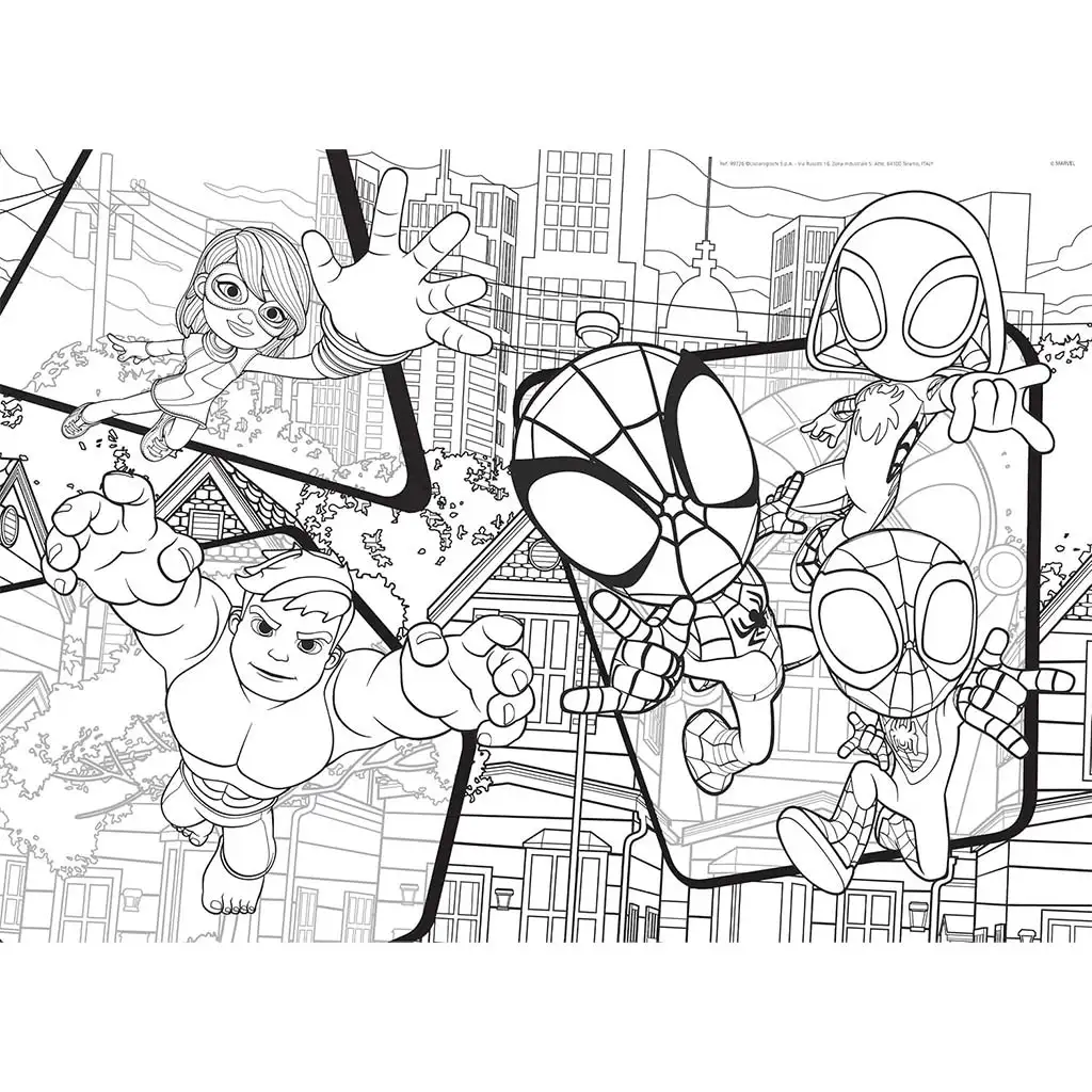 Marvel Spidey 2-in-1 Maxi 24-teiliges Puzzle und Malset 70x50cm – Lisciani kép 2