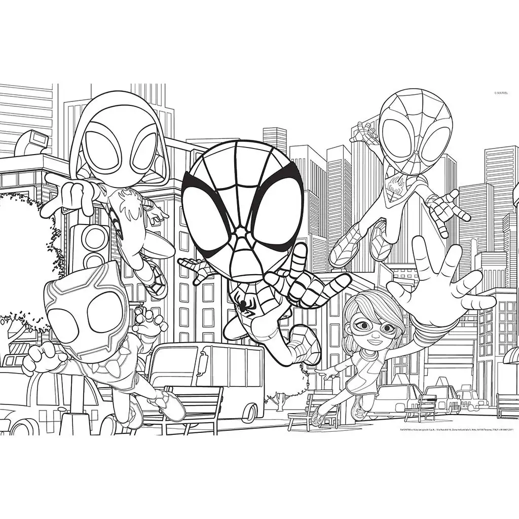 Marvel Spidey 2-in-1 Maxi 2x24-teiliges Puzzle und Malset 50x35cm – Lisciani kép 2