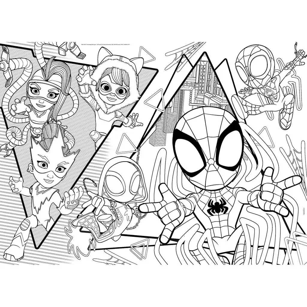 Marvel Spidey 2-in-1 Maxi 35-teiliges Puzzle und Malset 70x50cm – Lisciani kép 2