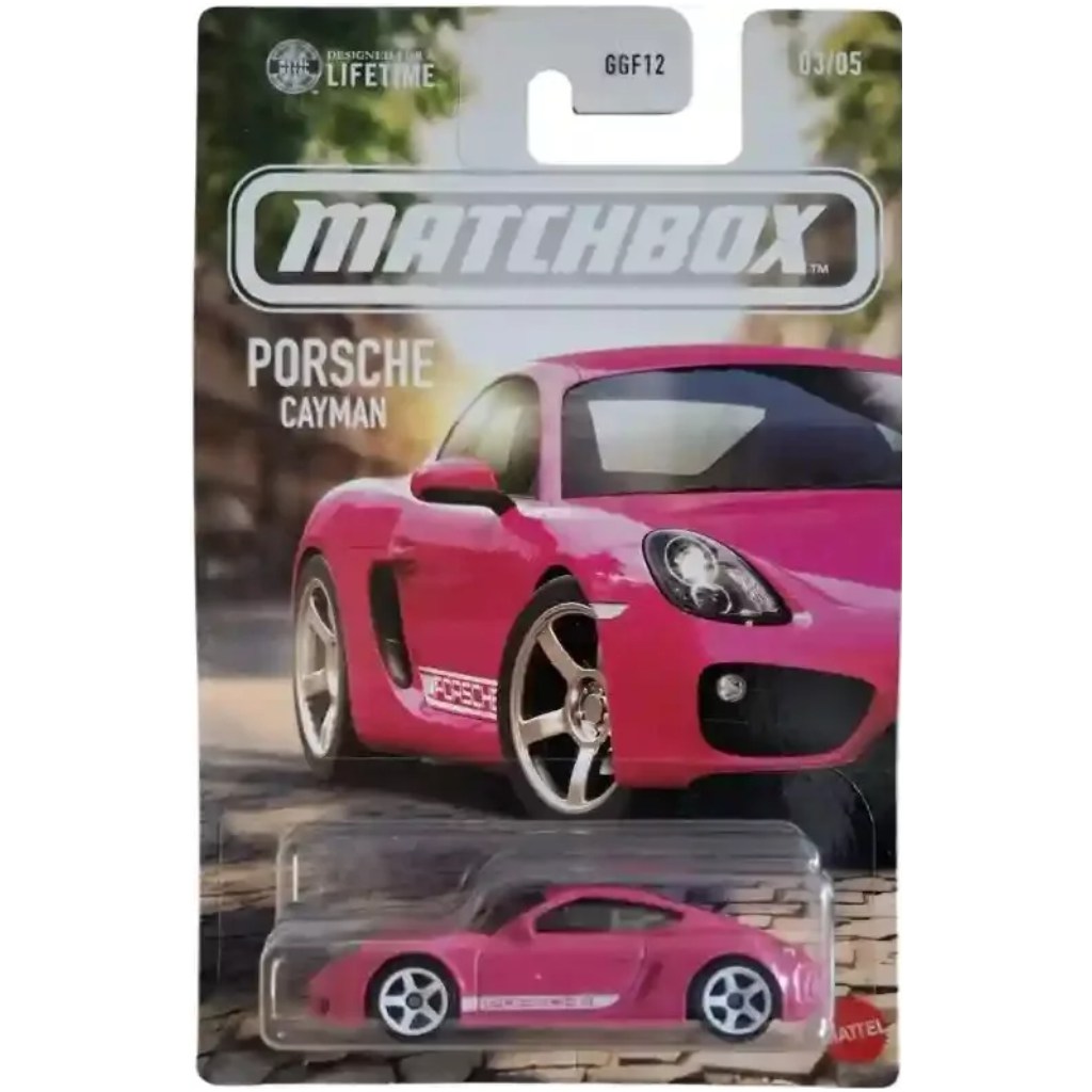 Matchbox Ikonischer Porsche Cayman, pinkes Modellauto 1/64 – Mattel kép 1