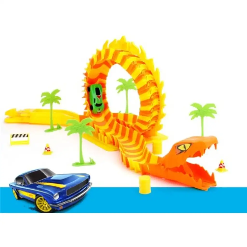 Max Speed Anakonda Autorennbahn-Set mit 6 Autos kép 5