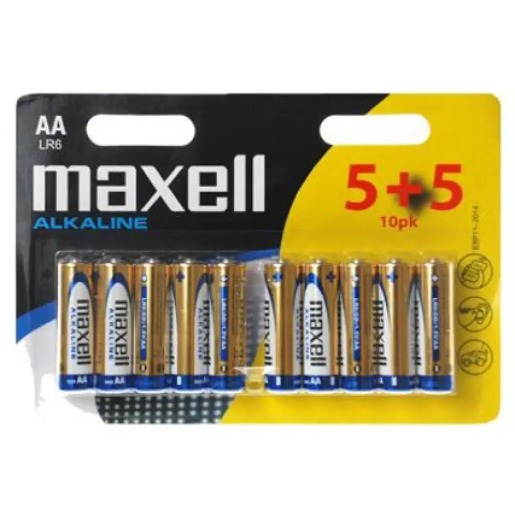 Maxell: Alkaline-Batterie 1,5V AA LR6 5+5 Stück in Blisterverpackung