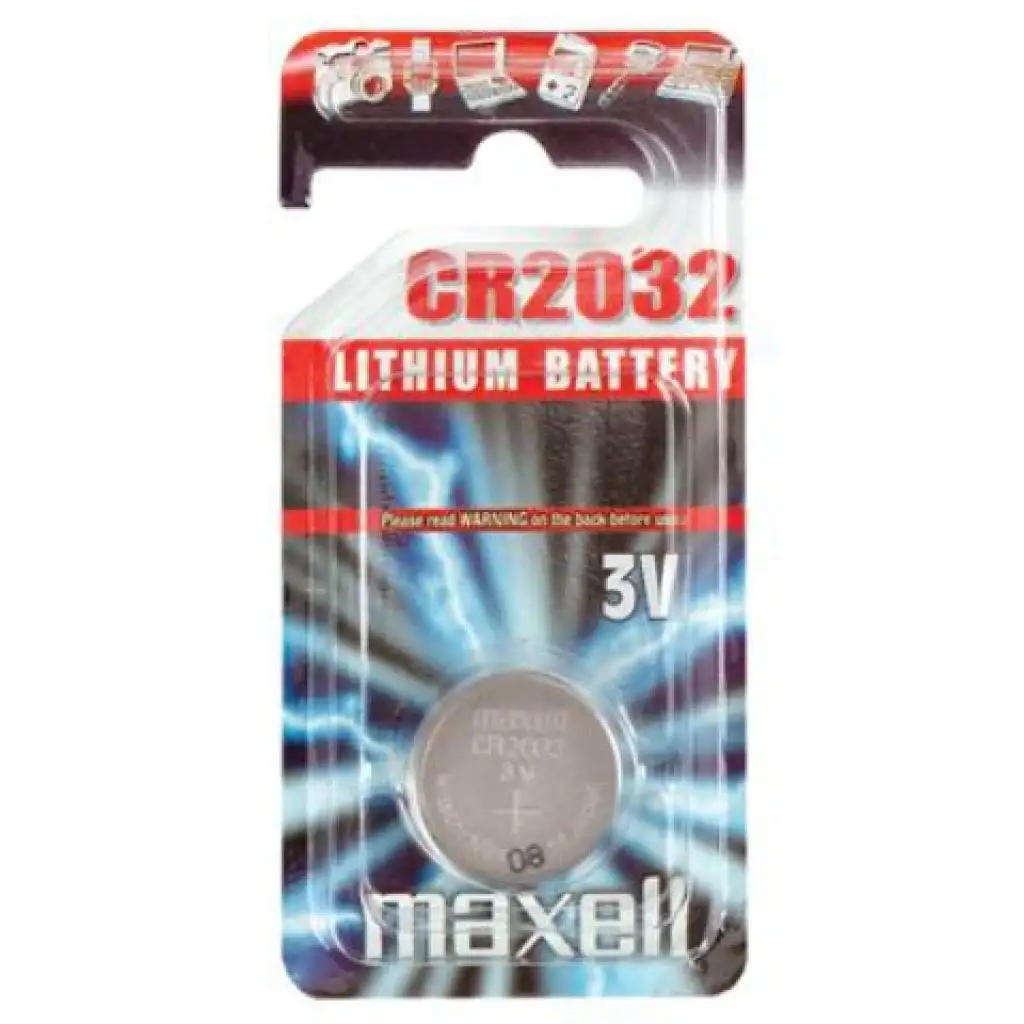 Maxell: Alkalische Lithium-Knopfzelle CR2032 1 Stück in Blisterverpackung
