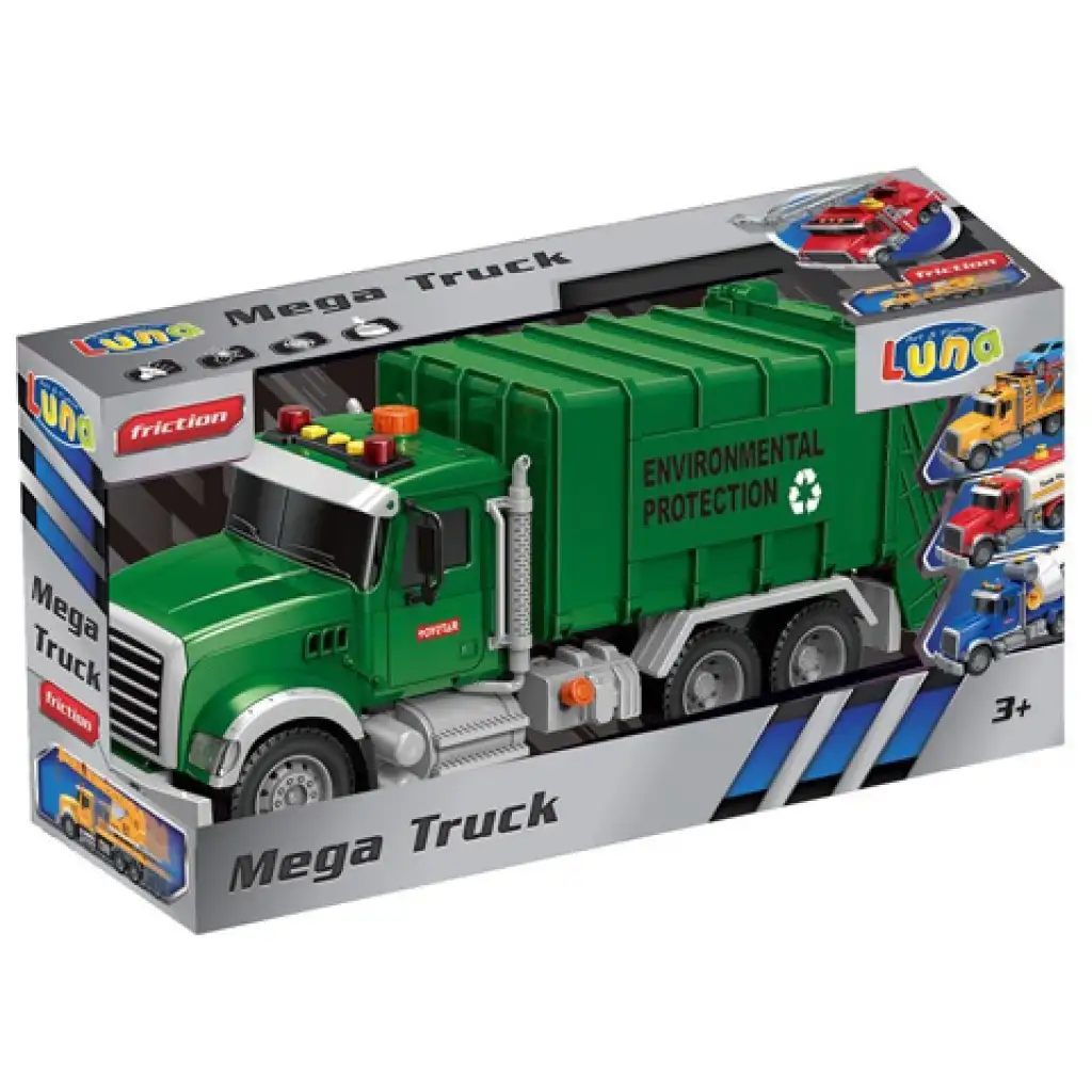 Mega Truck: Selektiver Müllwagen mit Licht und Ton 40x14x21cm