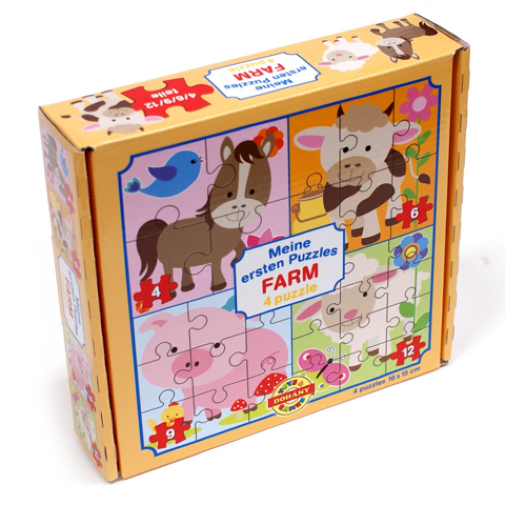 Mein erstes Puzzle: Bauernhoftiere 4-in-1 Baby-Puzzle kép 1