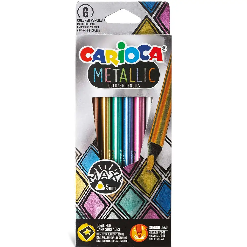 Metallic Maxi dreieckige 6er-Pack Buntstifte - Carioca