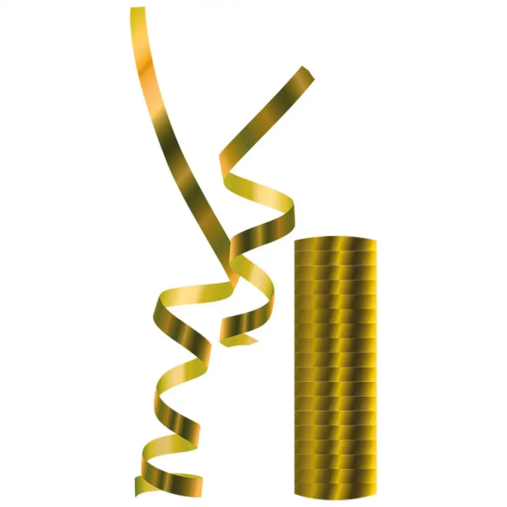 Metallisch goldfarbene Luftschlange – 1 Stk.