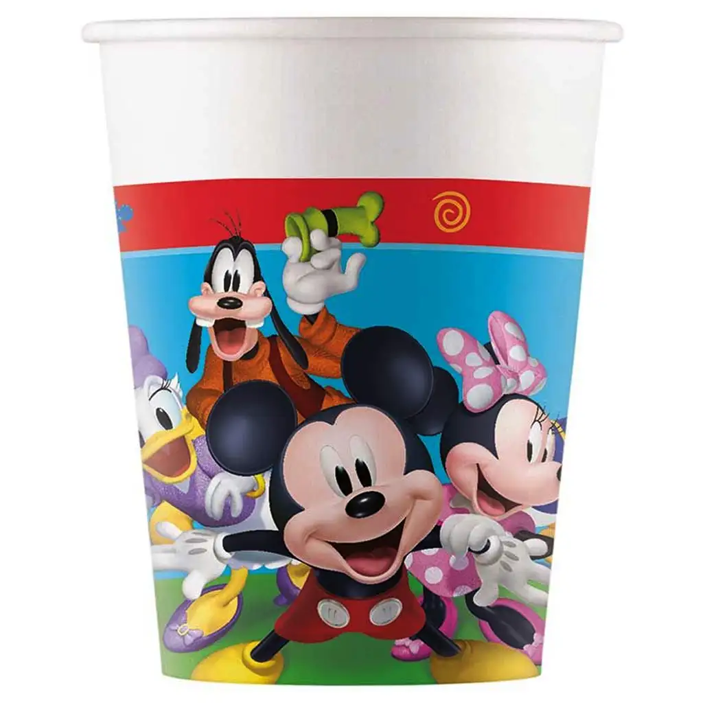Mickey-Maus-Muster Pappbecher 8er-Set 200ml