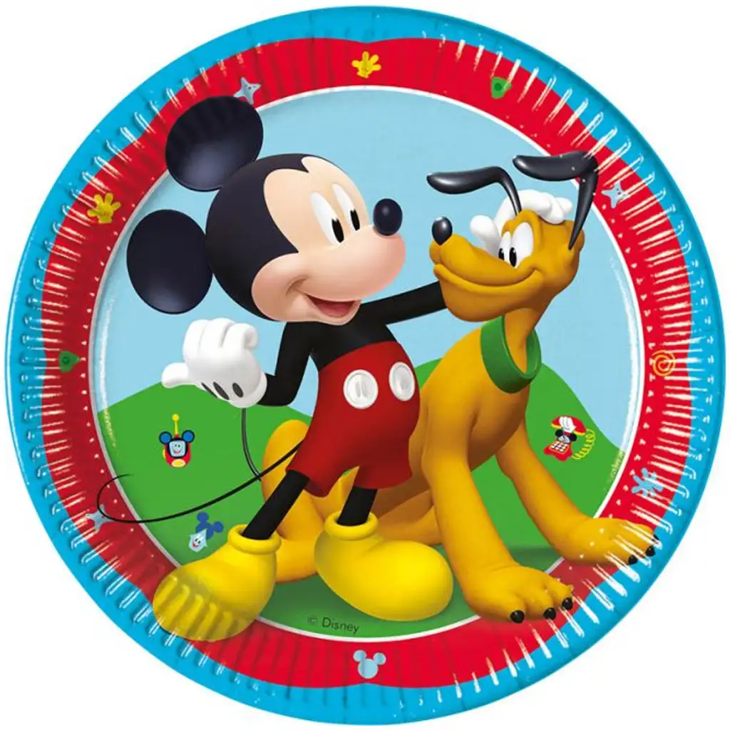 Mickey-Maus-Muster Pappteller 8er-Set 23cm