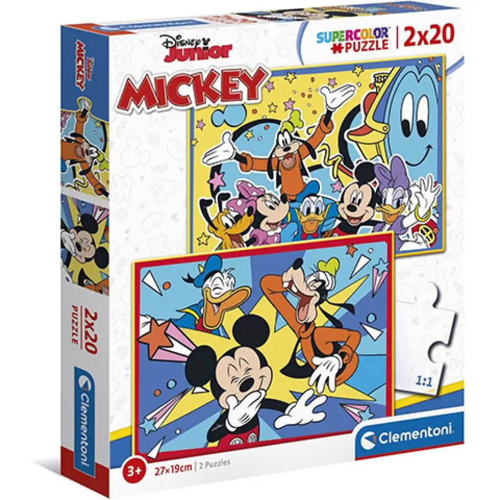 Mickey Maus und seine Freunde Supercolor 2-in-1 Puzzle 2x20 Teile - Clementoni