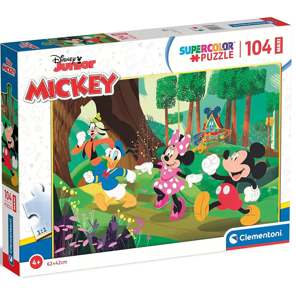 Mickey Maus und seine Freunde Waldabenteuer 104-teiliges Maxi Supercolor Puzzle - Clementoni