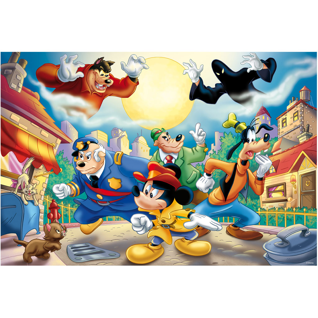 Micky Maus – Der Detektiv 2-in-1 Puzzle mit 108 Teilen und Malbuch 50x35cm – Lisciani kép 2