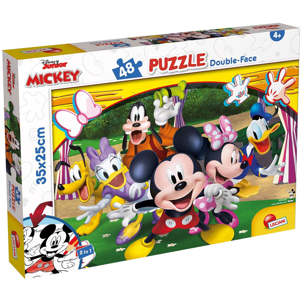 Micky Maus 2-in-1 Puzzle und Malset mit 48 Teilen, 35x25 cm - Lisciani