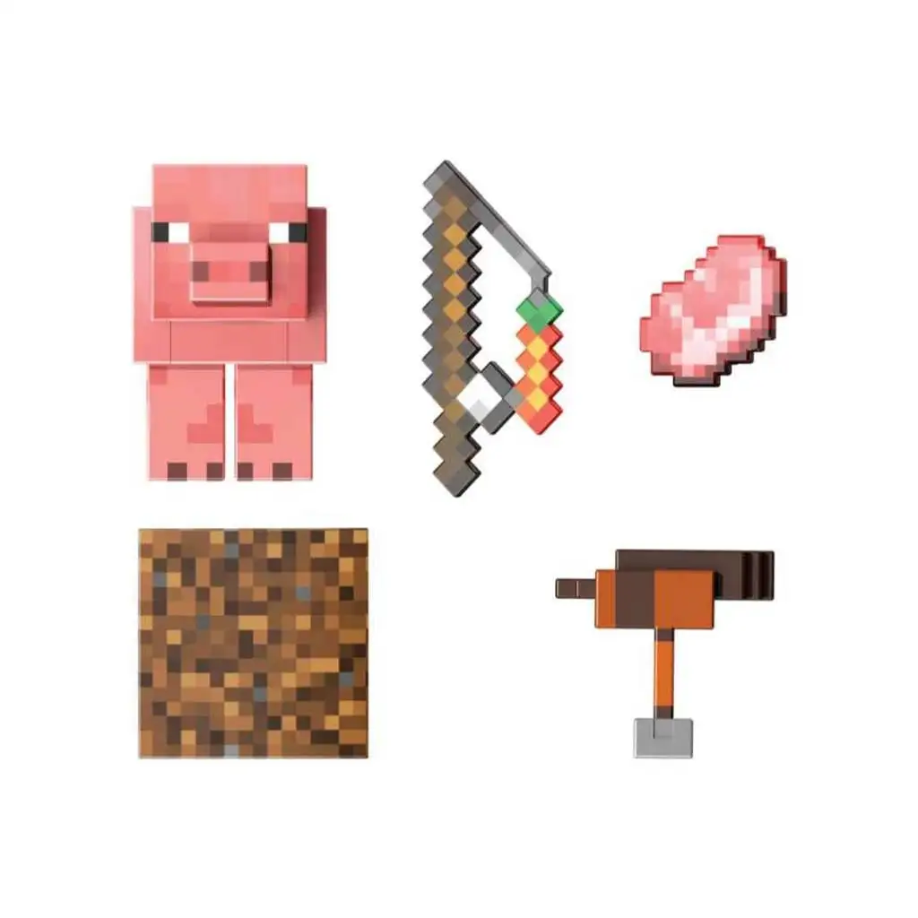Minecraft: Diamant-Level - Schwein Figur - Mattel kép 2