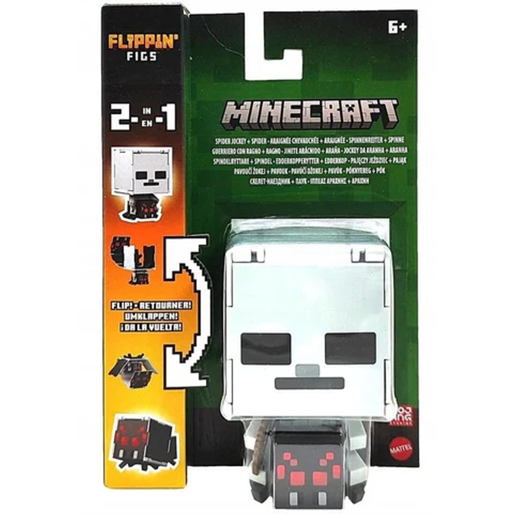 Minecraft: Flippin Figs umwandelbare Figur - Spinnenreiter und Spinne – Mattel
