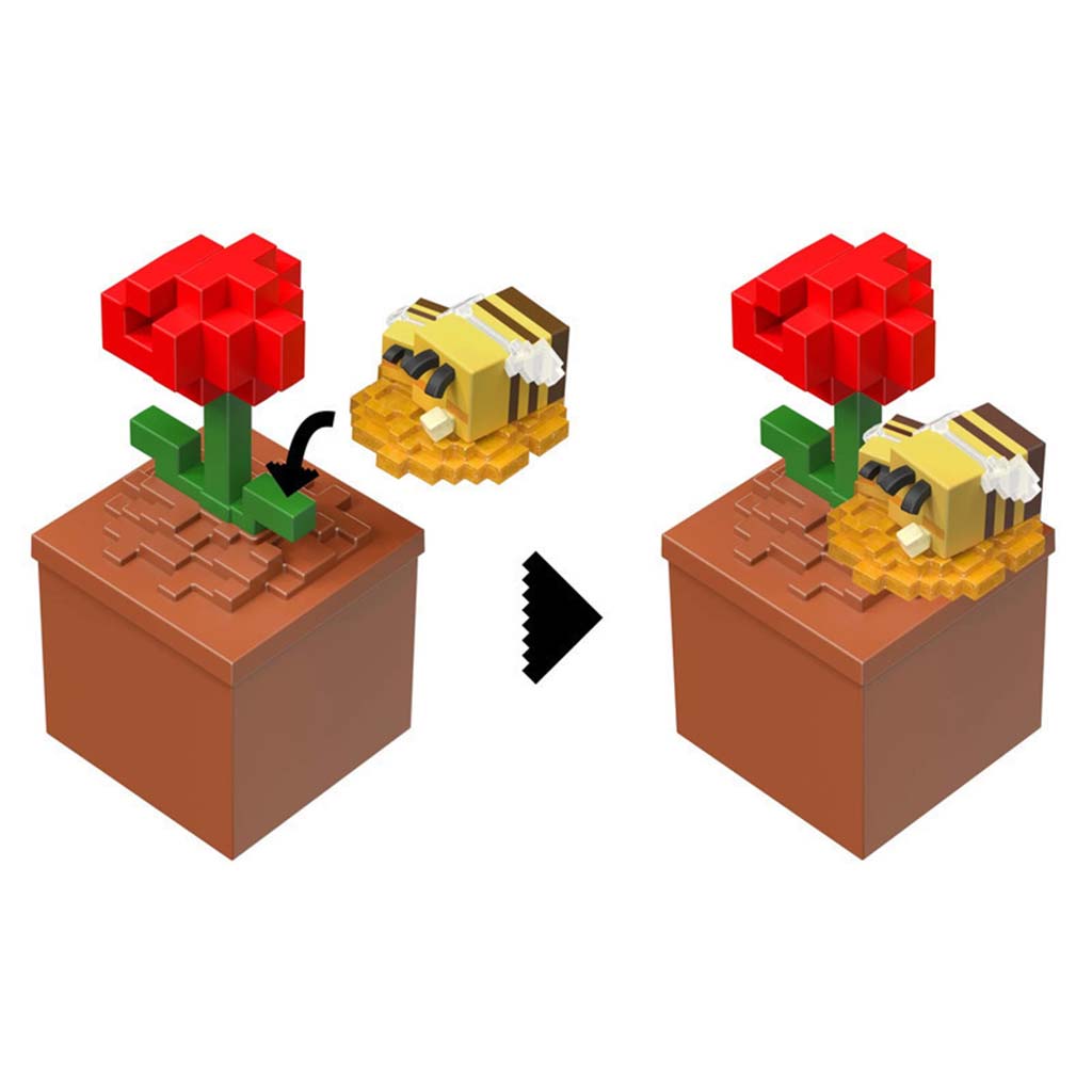 Minecraft Reveal Minifigur im Aufbewahrungsbehälter – Mohnblume – Mattel kép 3