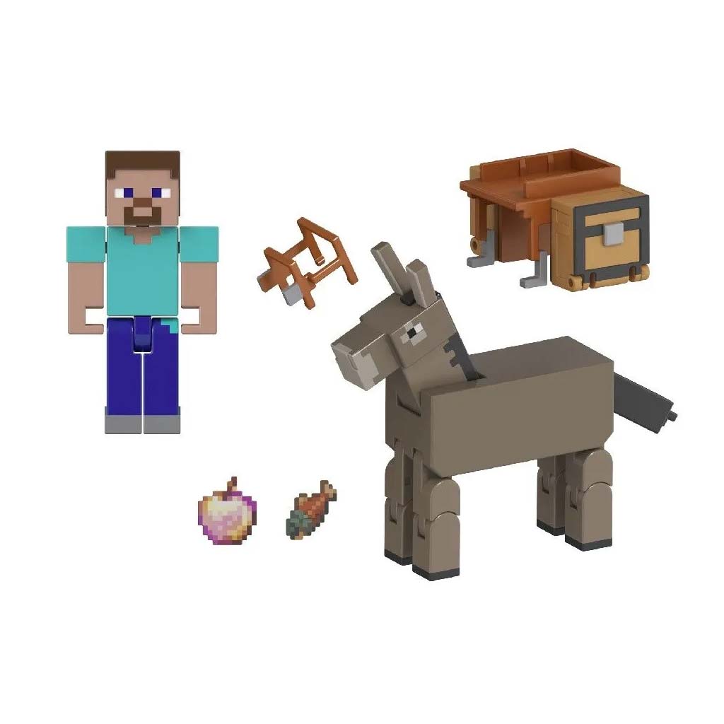 Minecraft: Steve und Esel Figuren-Set – Mattel kép 2