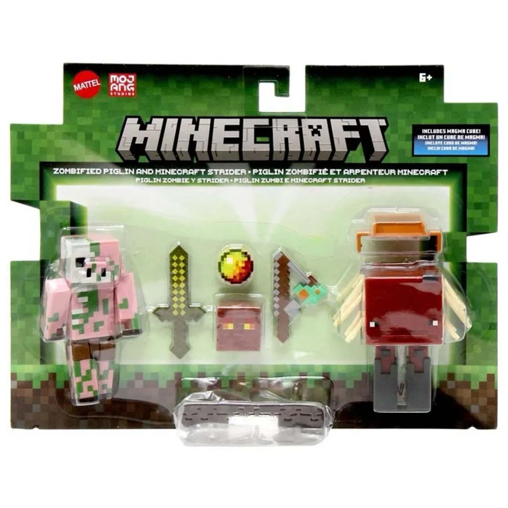 Minecraft: Zombifizierter Piglin und Strider Figuren-Set – Mattel