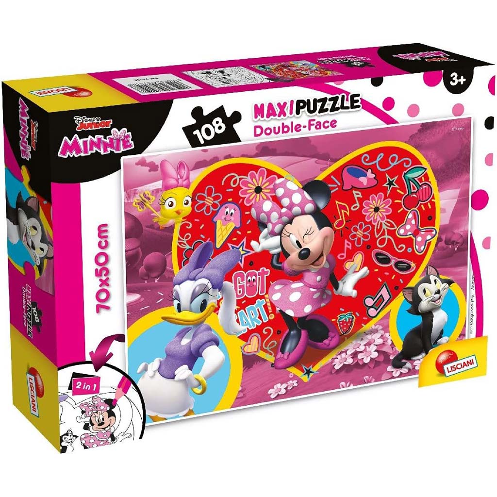 Minnie Maus 2-in-1 Puzzle und Malset mit 108 Teilen, 70x50 cm – Lisciani