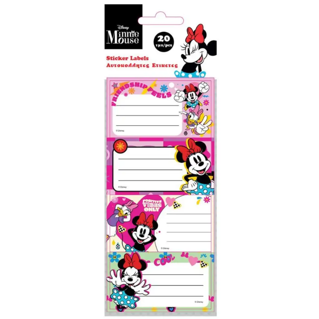 Minnie Maus 20 Stück selbstklebende Heftetiketten