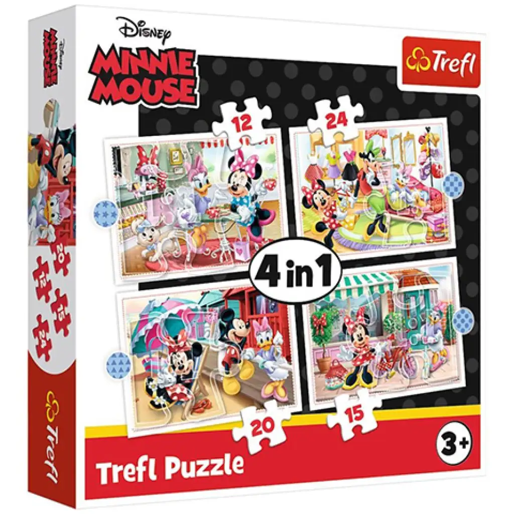 Minnie Maus und ihre Freunde 12, 15, 20, 24-teiliges 4-in-1 Puzzle - Trefl