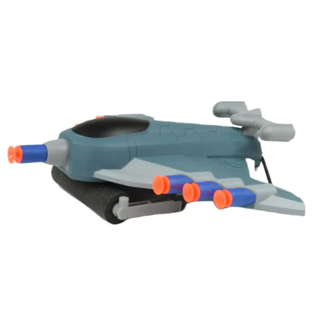 Missile Hand: Flugzeugförmige Schaumstoffschusswaffe mit Geschossen und Zielen 23cm kép 6