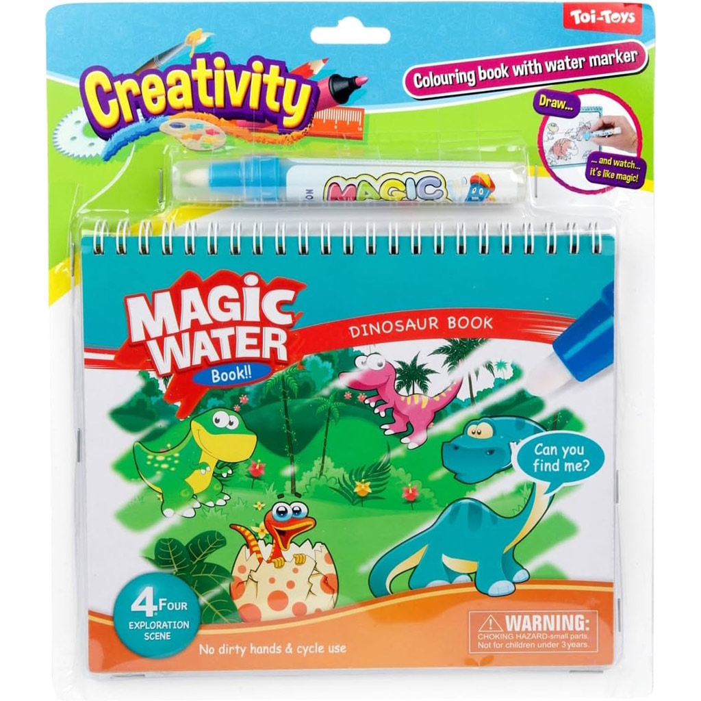 Mit Wasser färbbares Beschäftigungsheft – Dinosaurier
