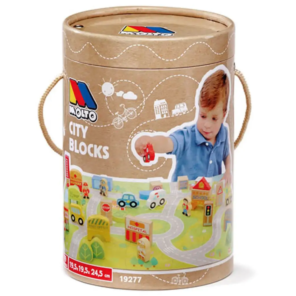 Molto: Nature City Bloks Holzbausteinspiel 79-teiliges Set