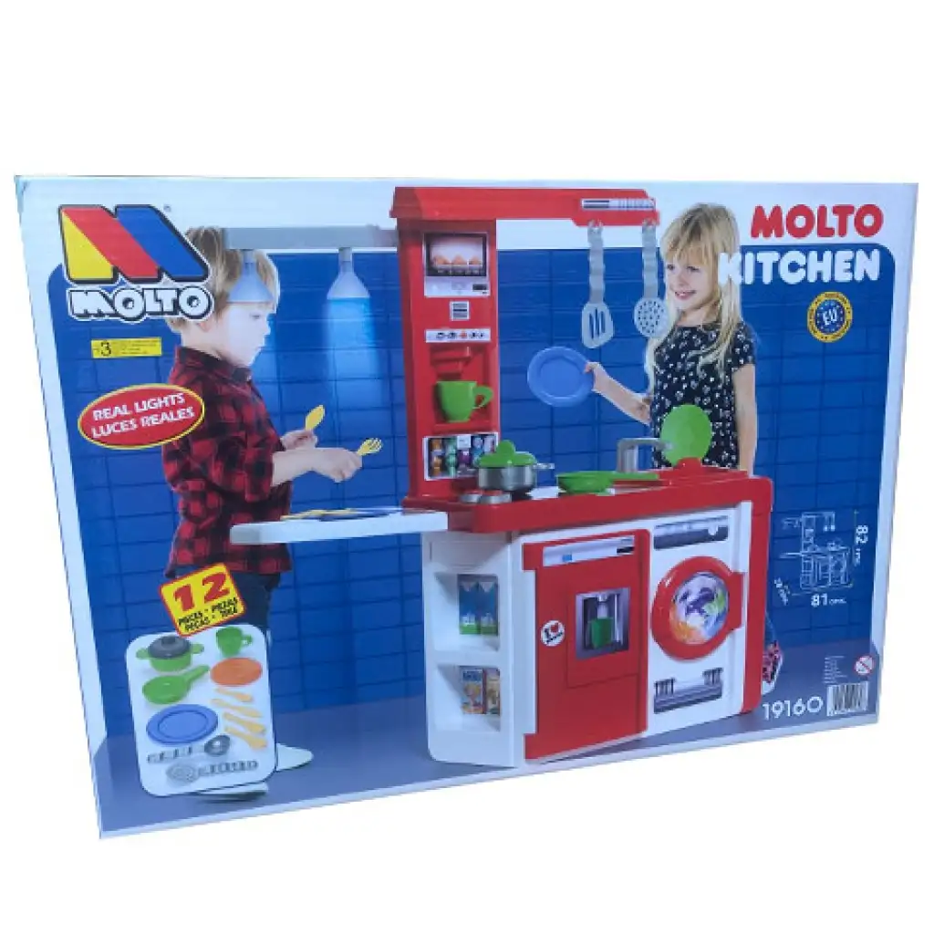 Molto: Spielküchenset mit Lampe und Zubehör 82x80x28cm
