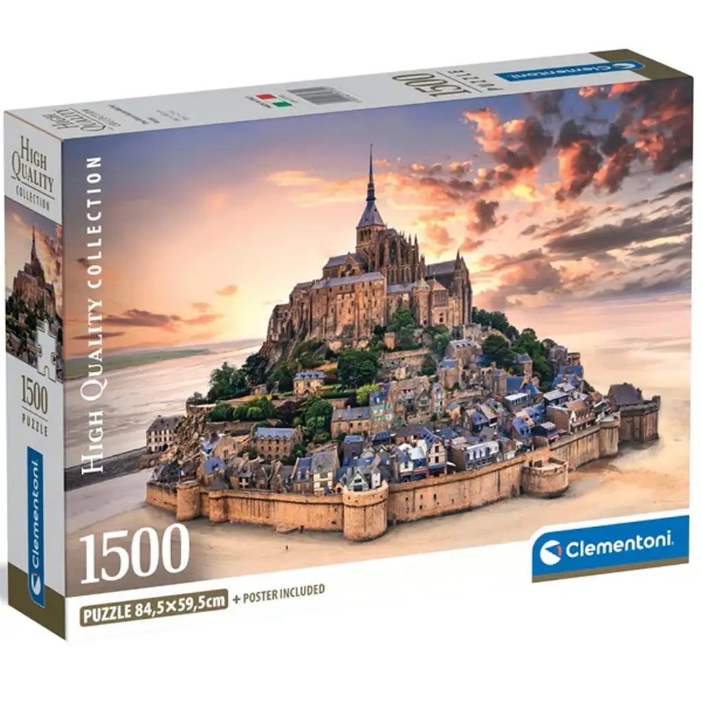 Mont Saint-Michel im Sonnenuntergang 1500-teiliges HQC Kompaktpuzzle - Clementoni