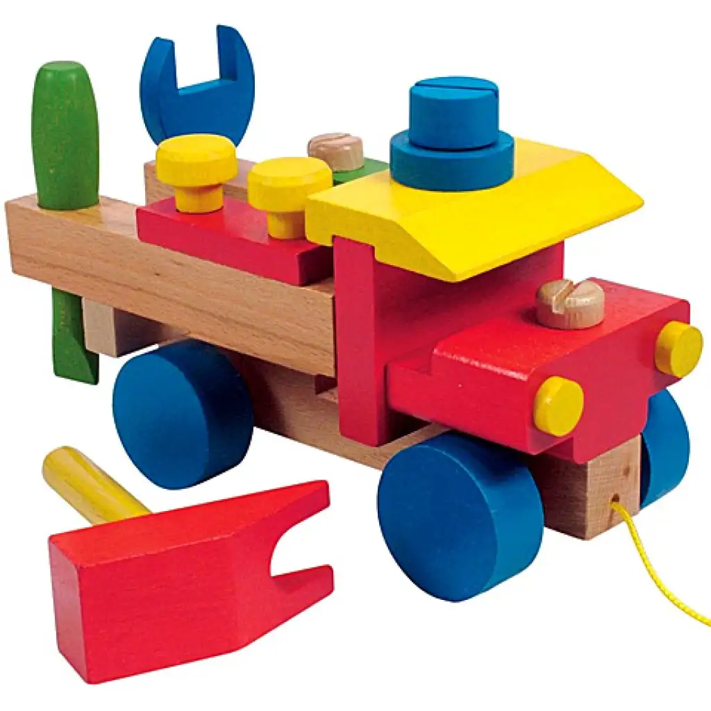 Montierbarer Holzspielzeug-LKW mit 17 Teilen