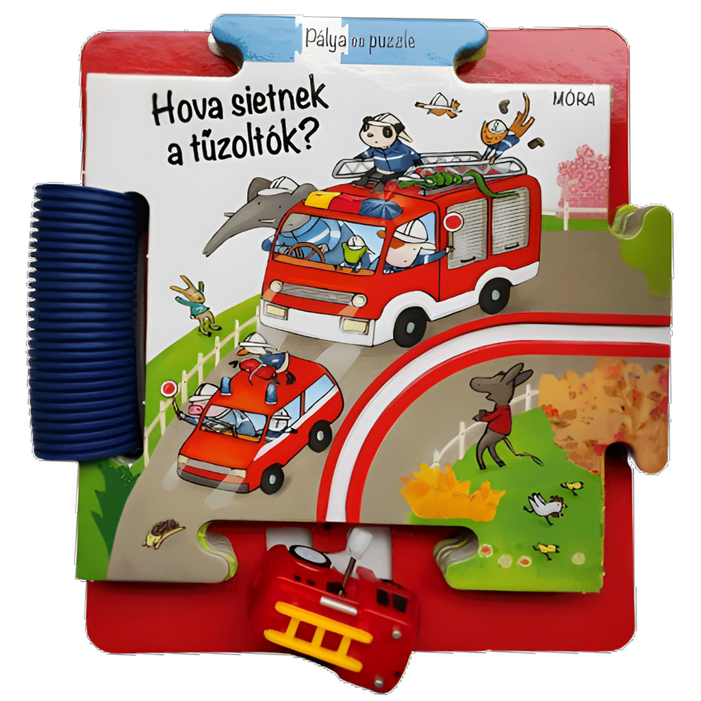 Móra: Puzzle und Spielfeld – Wohin eilen die Feuerwehrleute? Beschäftigungsheft