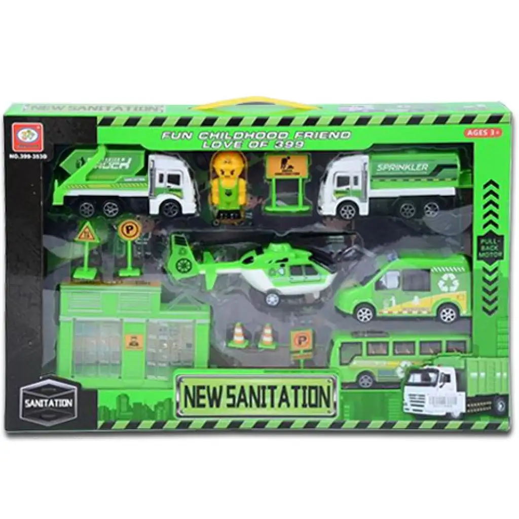 Müllabfuhr-Fahrzeugset 5-teilig