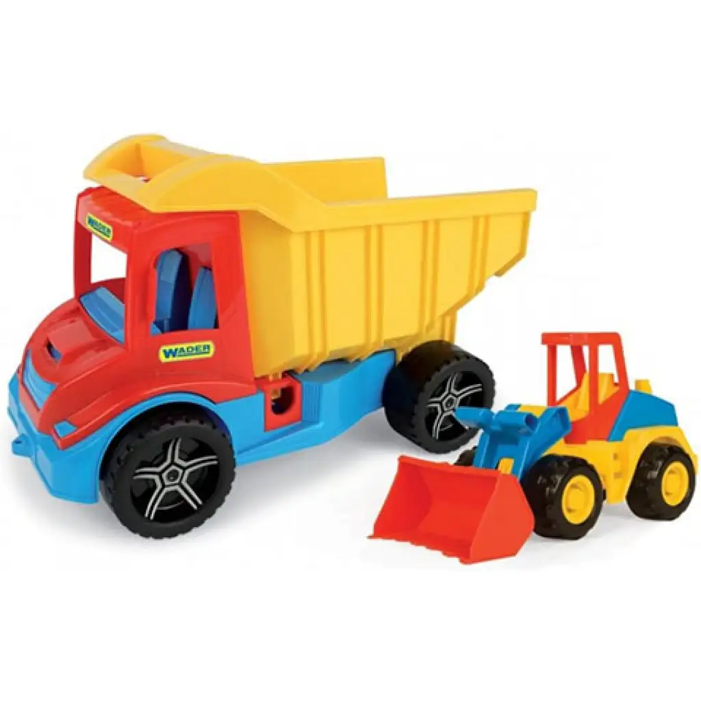 Multi-Kipper mit Bagger Fahrzeug-Set - Wader