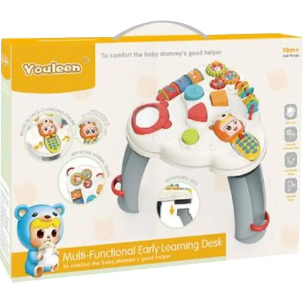 Multifunktionaler Lerntisch mit Ton in Grau-Weiß