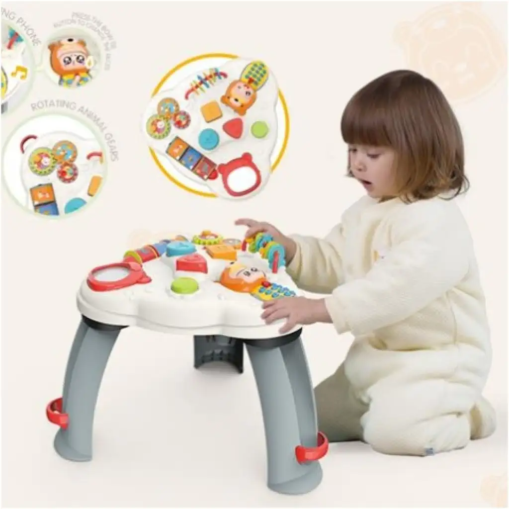 Multifunktionaler Lerntisch mit Ton in Grau-Weiß kép 2