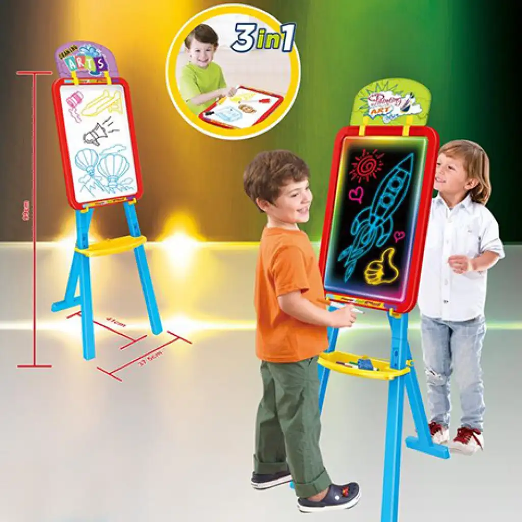 Multifunktionales 3-in-1-Zeichenbrett mit LED-Hintergrundbeleuchtung in Jungenfarbe kép 2