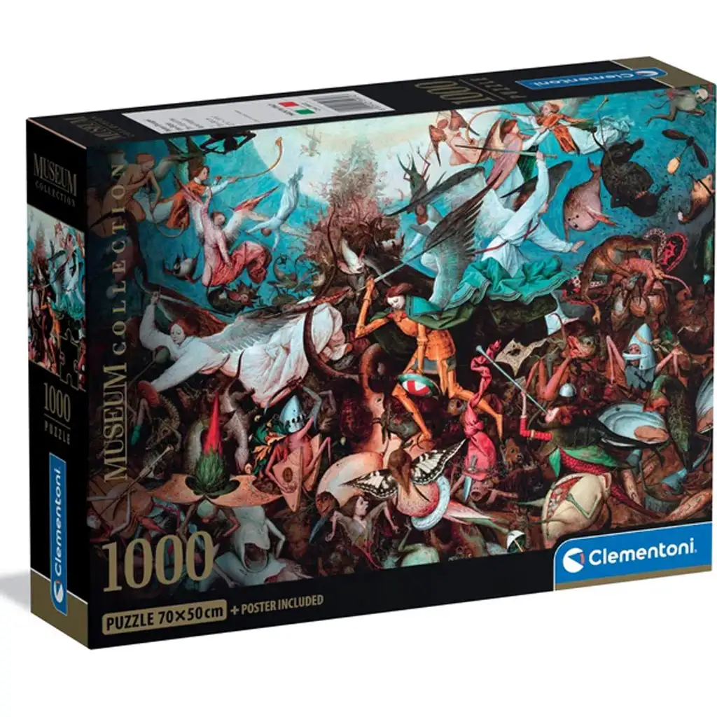Museum Collection: Bruegel - Der Sturz der rebellischen Engel 1000-teiliges Puzzle mit Poster - Clementoni