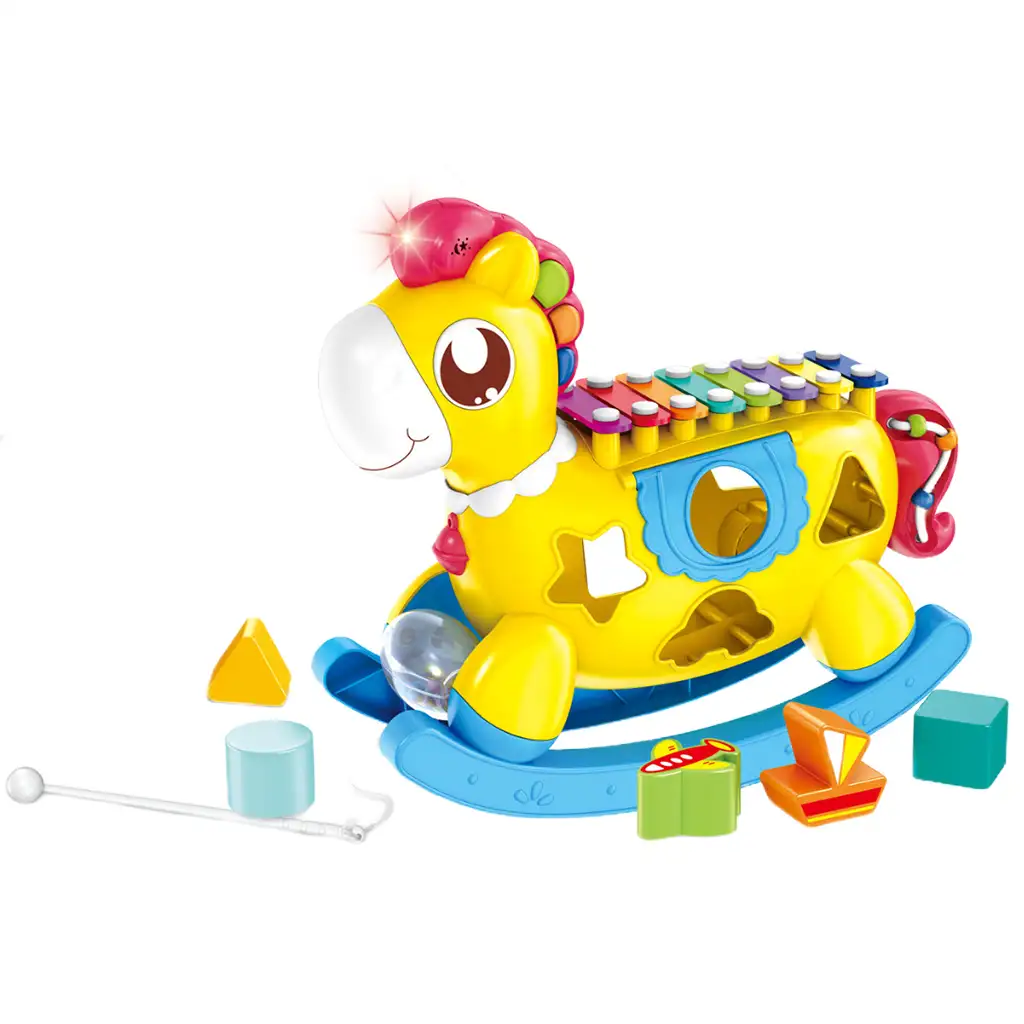 Music World: Lernspielzeug Schaukelpferd mit Xylophon und Licht kép 3